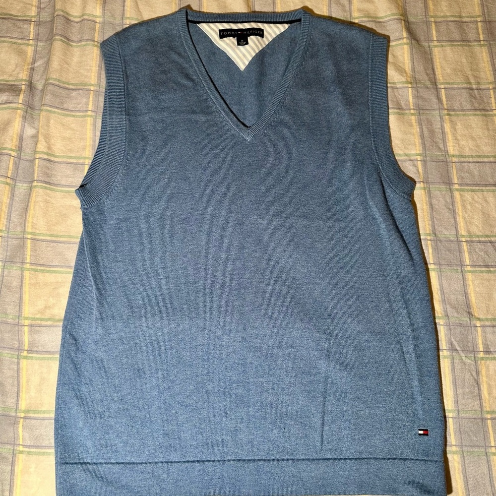 Tommy Hilfiger Light Blue V-Neck Vest